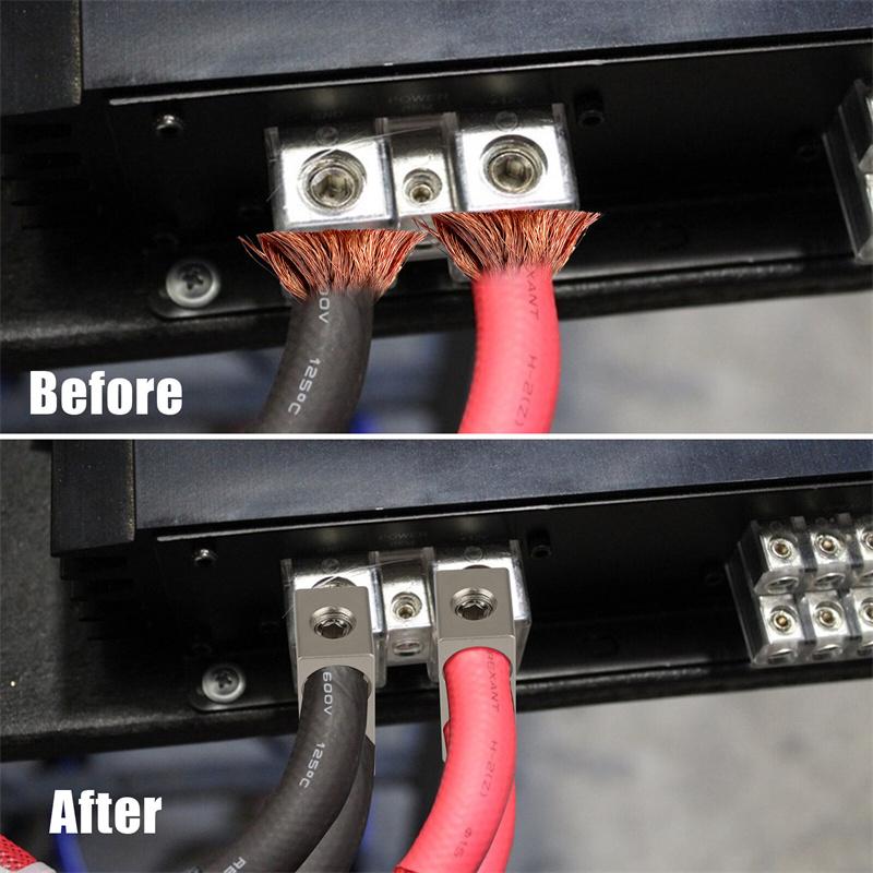 Universal Car Audio Modified Wire Power Supply O-Type Terminal Block Aluminum Alloy Connector Auto Audio Amp Input Reducer