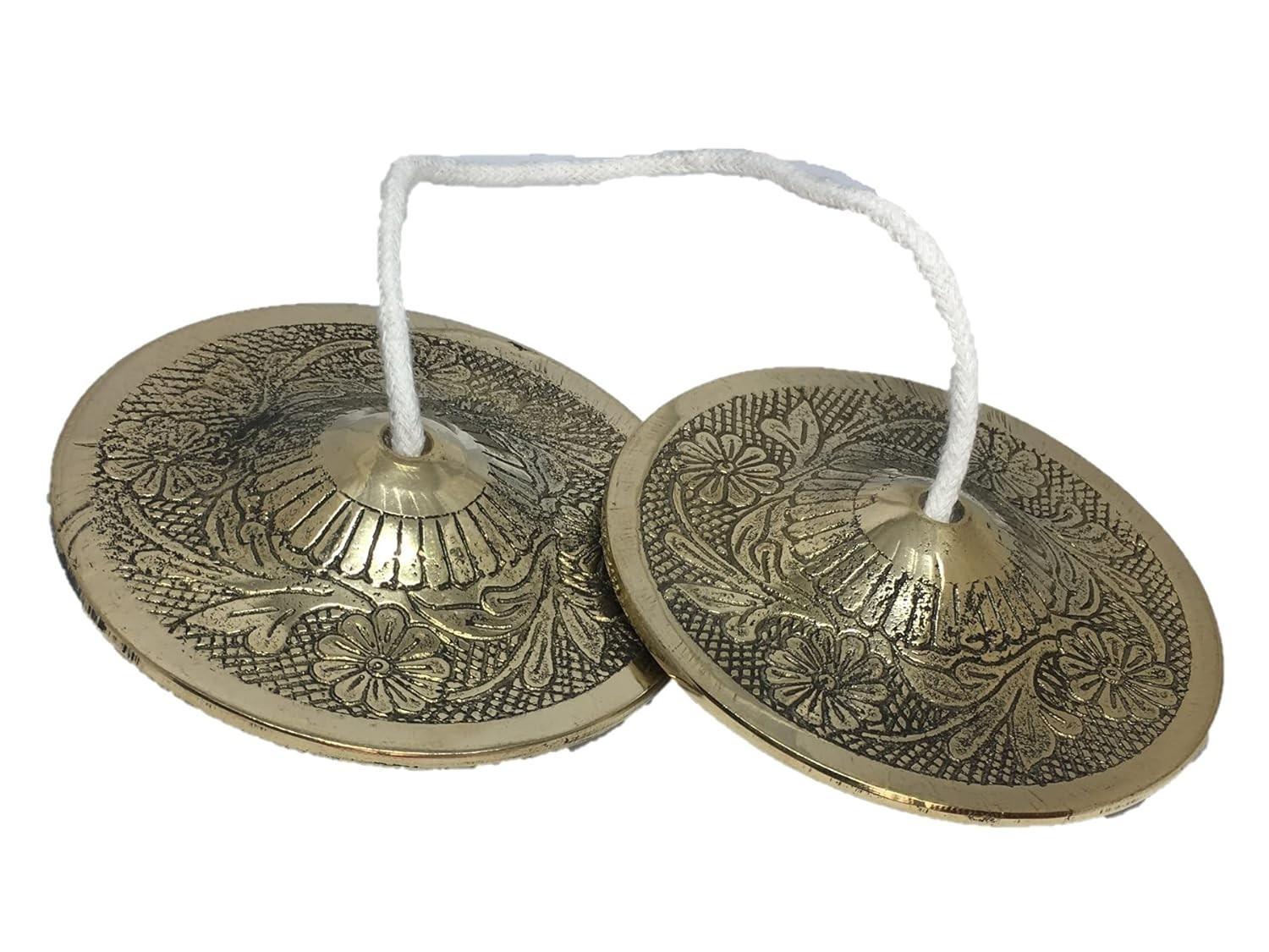 

@ Brass Indian Musical Manjeera Instrument Hand For Pooja Bell 250Gm