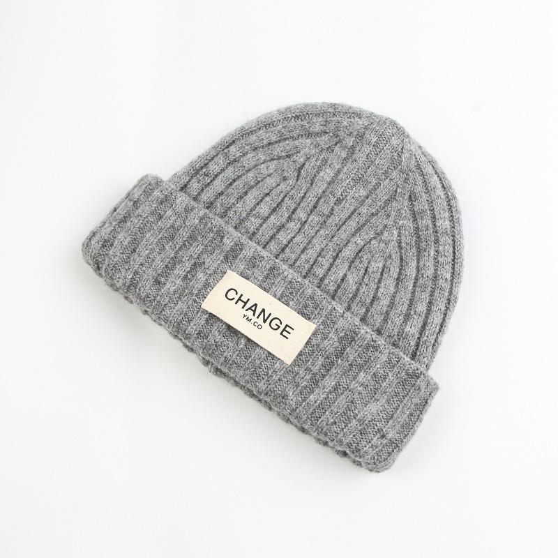 New knitted hat autumn and winter woven mark women's warm wool hat winter cute warm hat