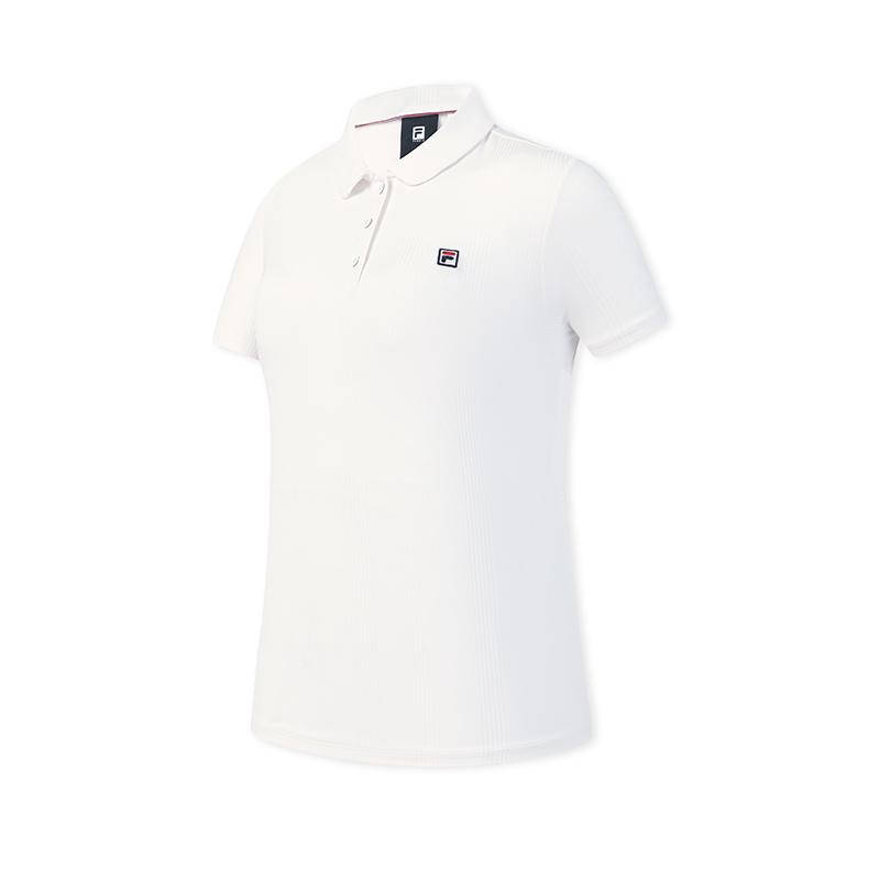 

Fila Tennis Fashion Minimalist Sports Casual Versatile Comfortable Short Sleeve Polo Shirt Women tops Cloud-Mushroom-White A11W623123FWT M