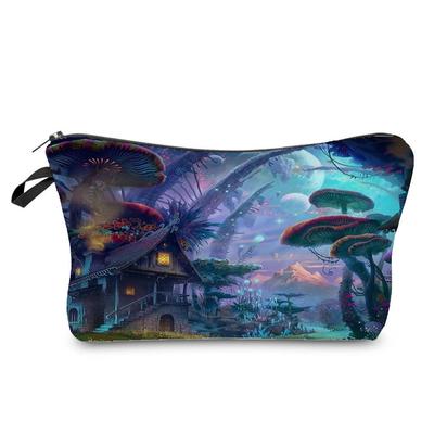 Damen Pilz-Print Kosmetiktasche Toilettenartikel Organizer Reise-Aufbewahrungskoffer 6442