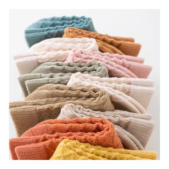 [HAYAHARU] Baby Socks, Set of 3, Baby Socks, Plain, 100% Cotton, Newborn Gift, Present, Baby Shower, Breathable, Soft, Non-slip, Spring, Summer,