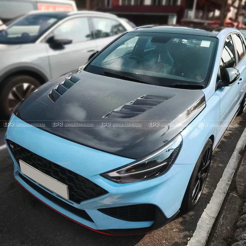 Modern I30N Carbon Fiber AM Style Front Hood Engine Cover Replacement 16-24.