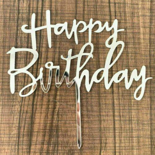 Happy Birthday Cake Topper Insert Card Acrylic Cake DIY Decor Party Supplies