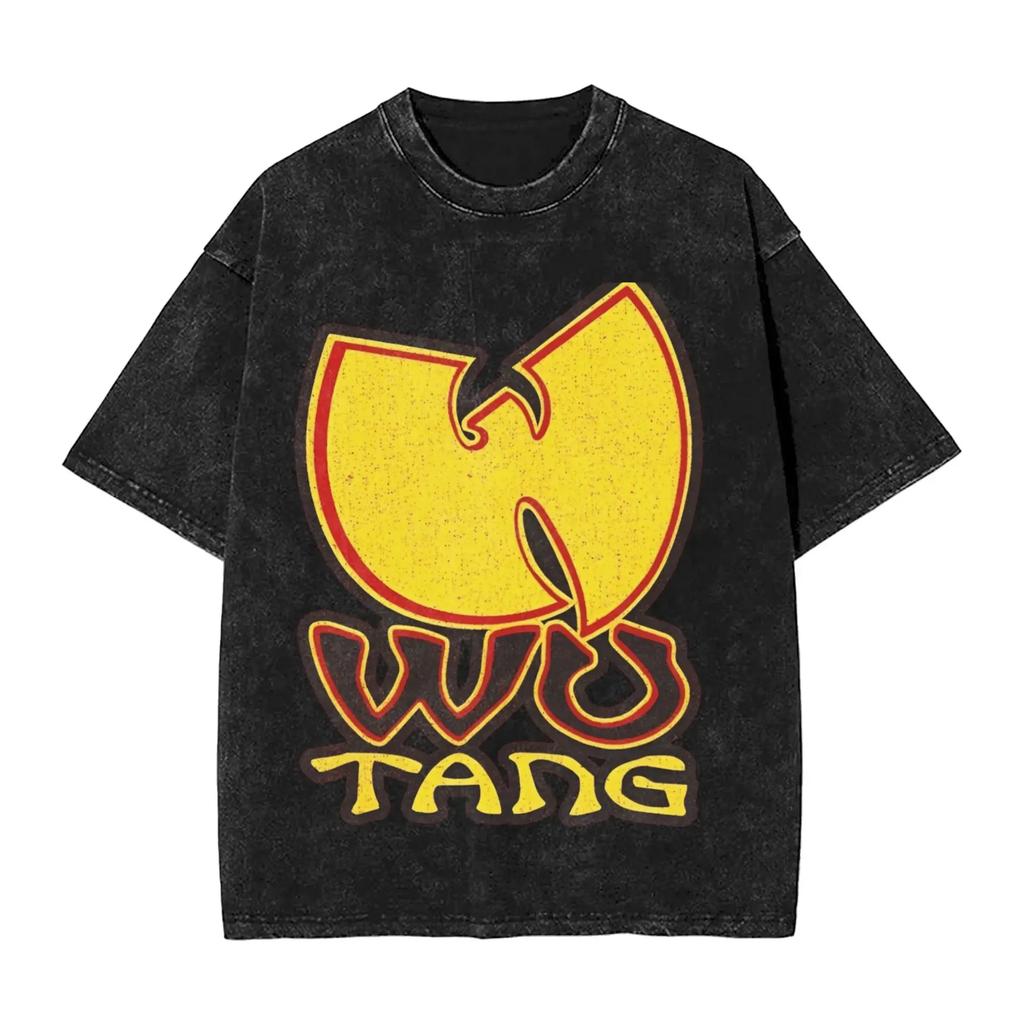 Heißer Verkauf Clan Wu Tang Globale Tour Mercah Grafikdruck T-Shirt Harajuku Mode Übergroßes T-Shirt Unisex Vintage Gewaschene Baumwolle Oberteile
