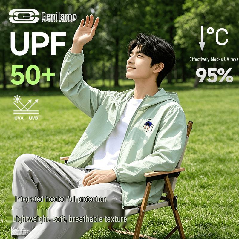 Men s UPF50+ Lightweight Hooded Sun Protection Jacket XL
