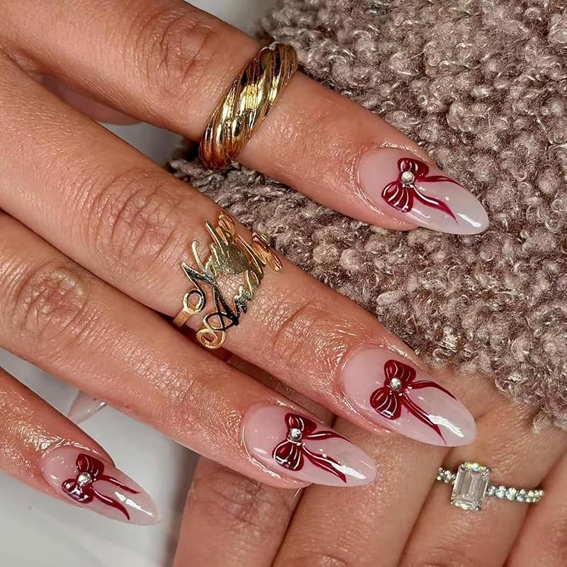 24 шт. Накладные ногти на 4 июля, средние квадратные, День Независимости, накладные ногти с дизайном из блесток, звезда, накладные ногти, клейкие ногти, Четвертое июля Bow Nails-23