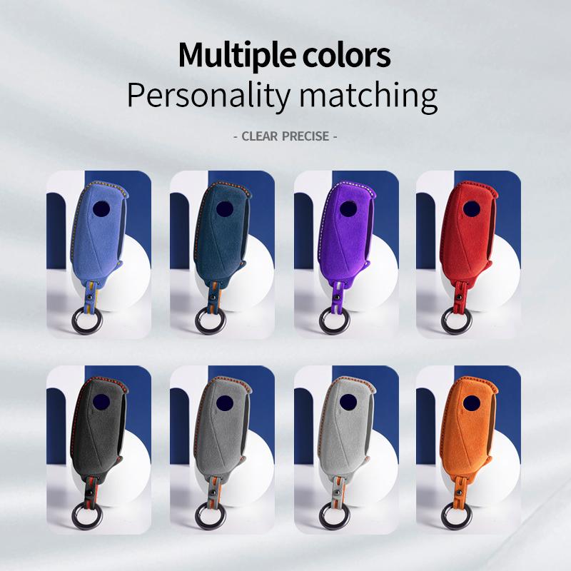 Car Key Shell Housing Suede for BMW I7 X7 735i 740i G07 LCI IX I20 X1 U11 7 Series G70 G09 XM U06 G81 Key Case Bag Accessories
