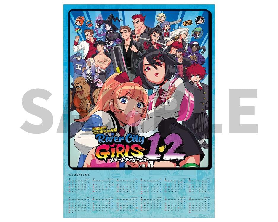 Nekketsu Koha Gaiden River City Girls 1 2 with B2 Poster Calendar PS4 Kunio-kun & -