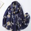 New Winter Vintage Penoy Floral Fringe Viscose Shawls Scarf Lady High Quality Wrap Pashmina Stole Bufandas Muslim Hijab 180*90Cm
