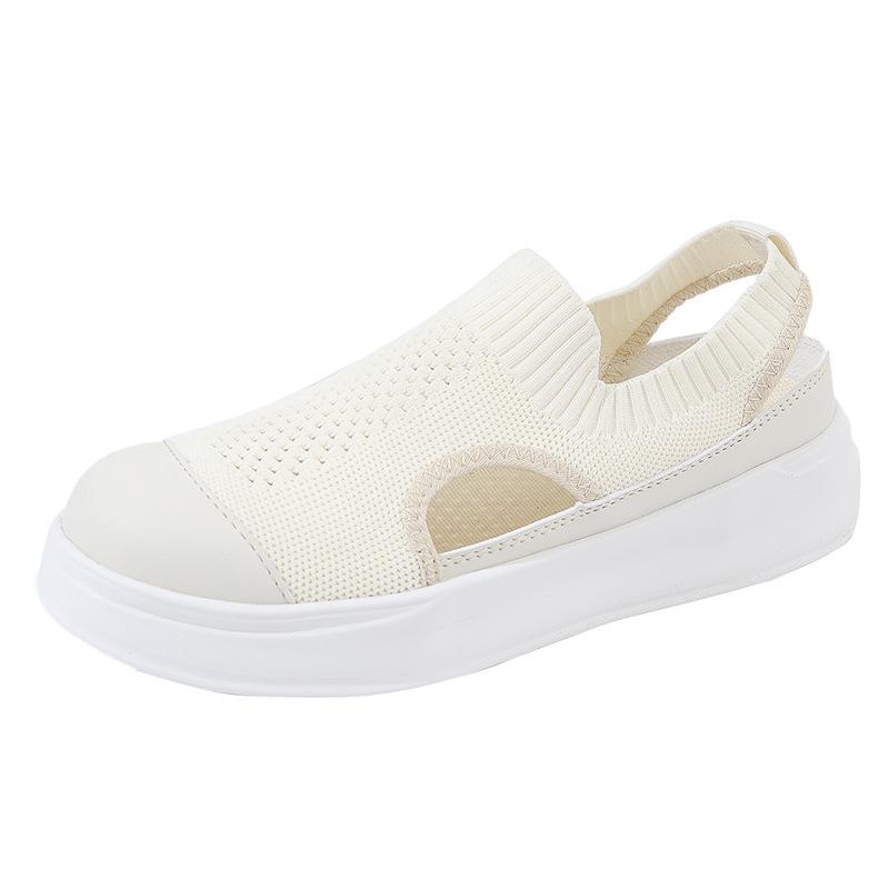 

Little white shoes women 2025 new summer student Korean version versatile casual ins trendy shoes thick baseplate shoes one pedal women 36 бежевый