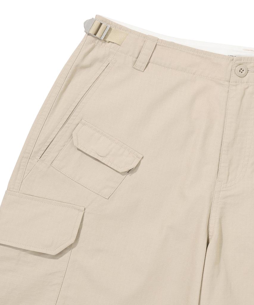 Syupeodeulai Cargo Parachute Pants Beige