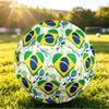 Brasilien Fußball Aufdruck Größe 5 Fußball Ball Verschleißfest Standard Erwachsenen Trainingsfußball Fan Geschenk für Indoor Outdoor Spiel Sport