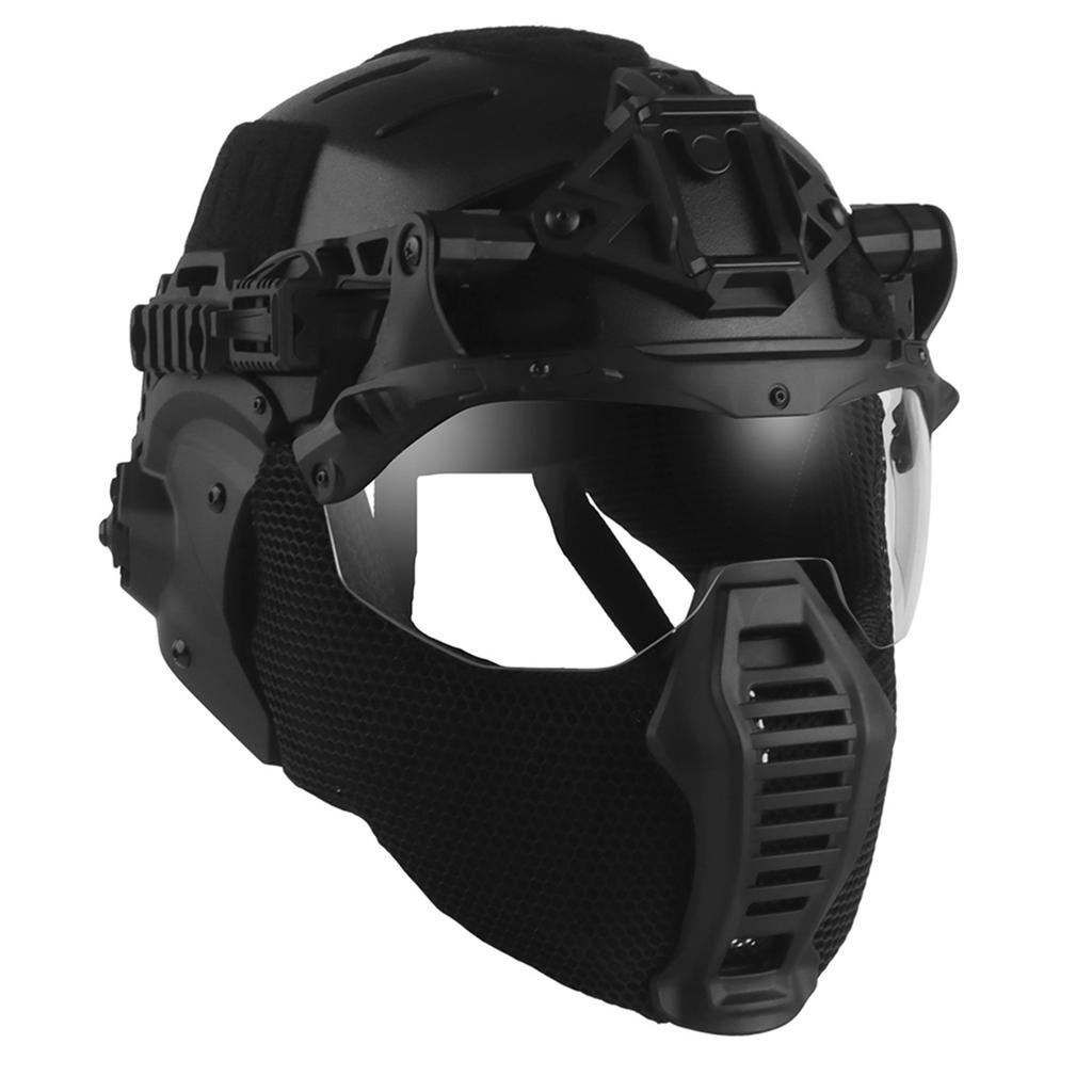 Maschera Airsoft con Occhiali Protezione Integrale Casco Protettivo per Paintball Festa Cosplay
