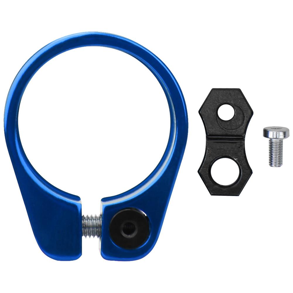 31.8 34.9mm Aluminum Alloy Ultralight Bike Seat Tube Lock Clip Bicycle Seatpost Clamp(Blue 31.8mm )