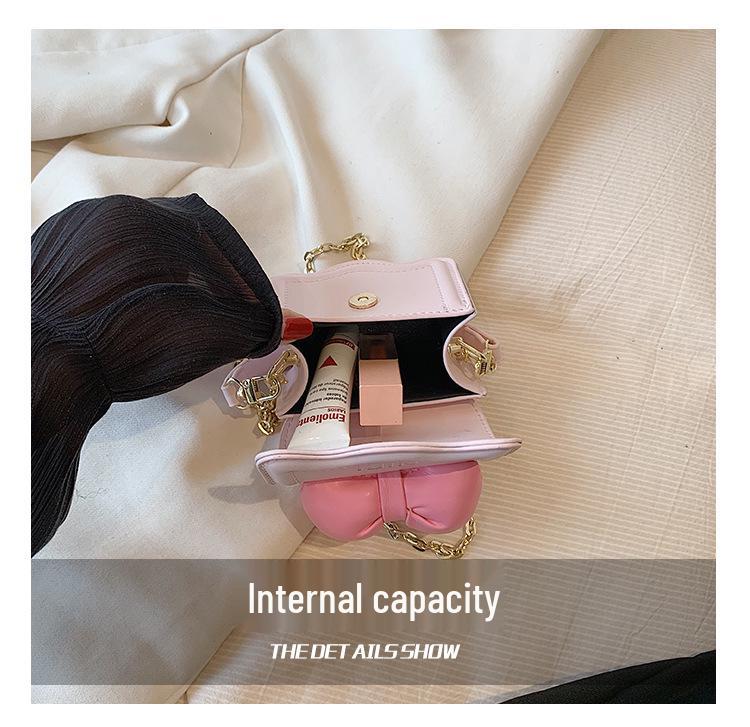 2024 Embossed Bow Mini Crossbody: Sweet Chain Bag for Girls