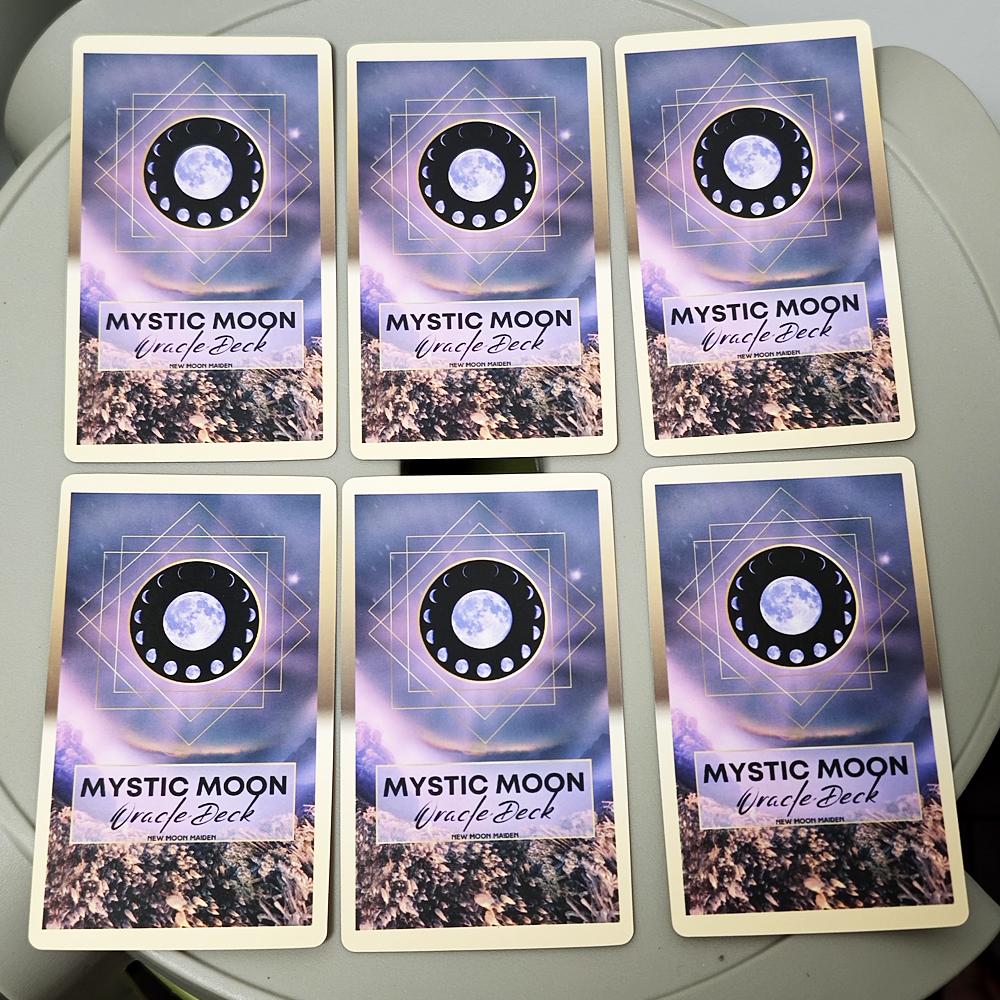 10,3 x 6 cm Mystic Moon Oracle Deck 44-Karten Moon Magic Deck | Mondritualkarten | Hexenmondkarten