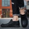 Men's Leather Boots Zipper Low Top Casual Shoes Outdoor Driving Handmade Shoes 39-48