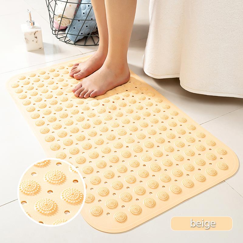 Super Absorbent Shower Bath Mat Bathroom Rug Anti-Slip Antibacterial Suction Cup Massage Foot Pad Bathroom Accessories Set