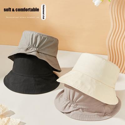 Men's Fashion Stretch Cotton Fisherman Hat Women's Korean Version Sunscreen Breathable Trend Design Hiking Versatile Basin Hat