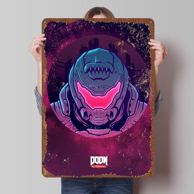 DoomS Tinplate Posters Custom Wall Art Vintage Metal Signs Retro Tin Plaque for Bedroom Decoration Gaming Home Decor Accessories