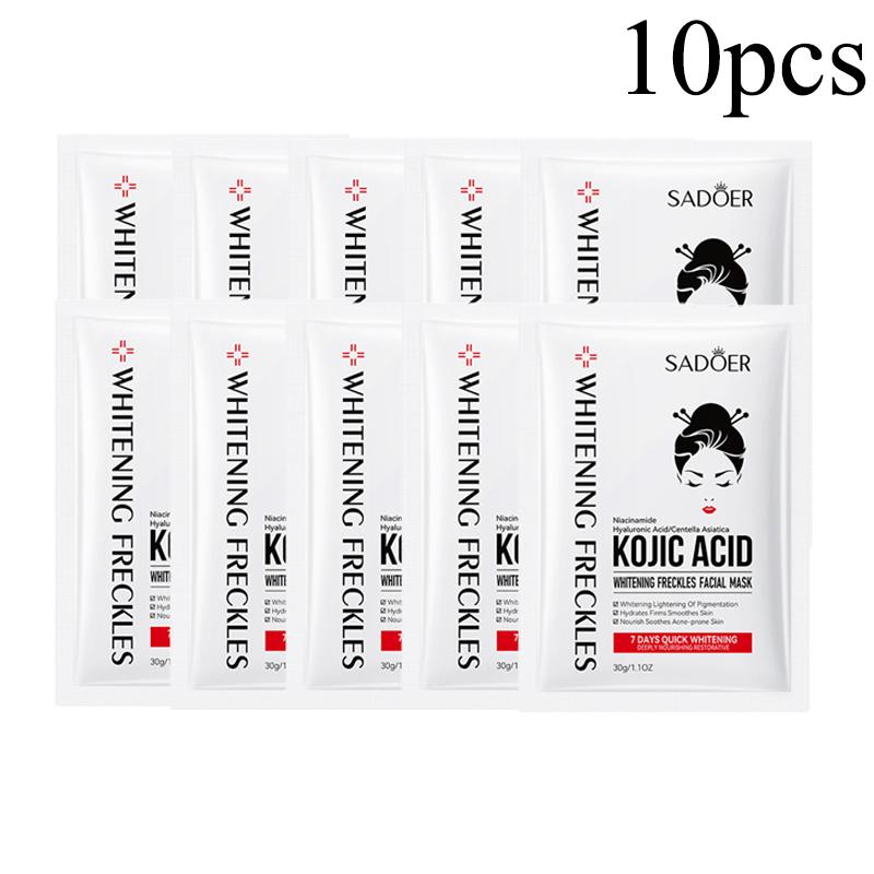 5pcs SADOER Kojic Acid Face Mask Moisturizing Brightening Hydrating Facial Masks Face Sheet Masks Beauty Face Skin Care Products