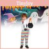 Halloween Child Costume For Kids With Polyester Fabric And Playful Striped Ghost Design For Party Performance