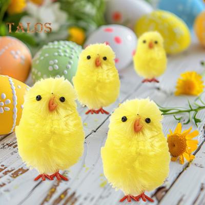 Osterküken-Ornament, gelbes Wattebausch-Huhn, flauschiges Küken, Dekoration für Zuhause und Büro, Osterparty, Osterkörbchenfüller
