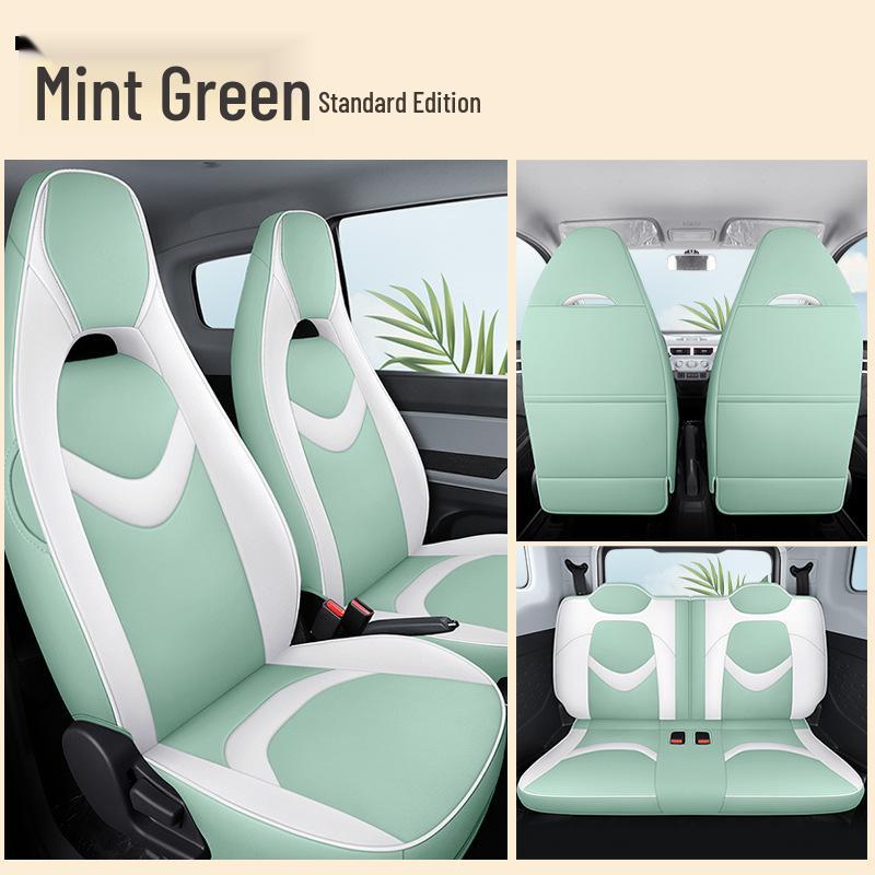 Chery QQ Ice Cream Sundae Electric Car Leather Seat Cover - Cute, Full Wrap, Four Seasons Compatible, 2022 Edition.