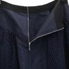 LANVIN en Bleu Made In Japan Midi Length Mesh Switching Flare Skirt 38 Women Used