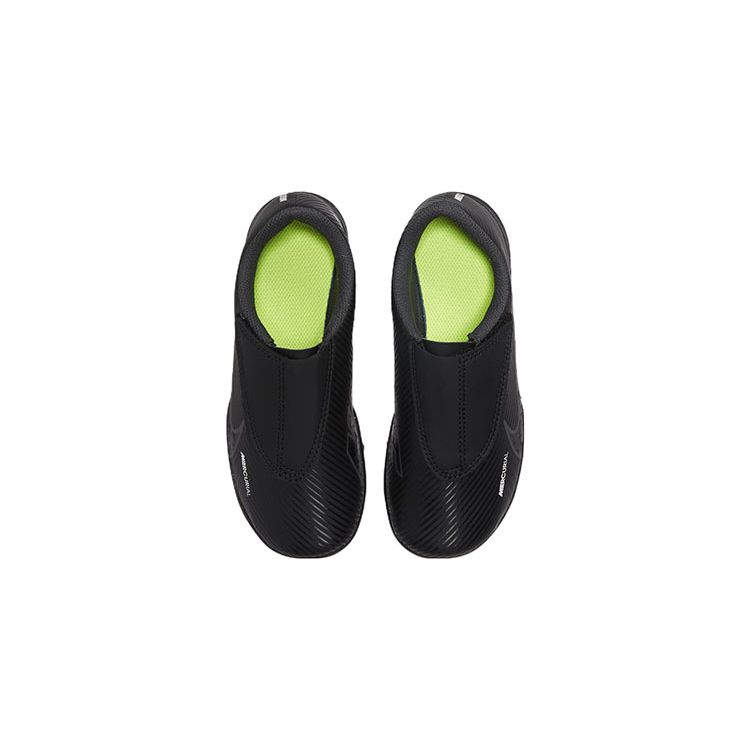 Nike Mercurial Vapor 15 Club TF Grass Velcro Durable Low-Top Soccer Shoes Kids Sneaker Black DJ5966-001