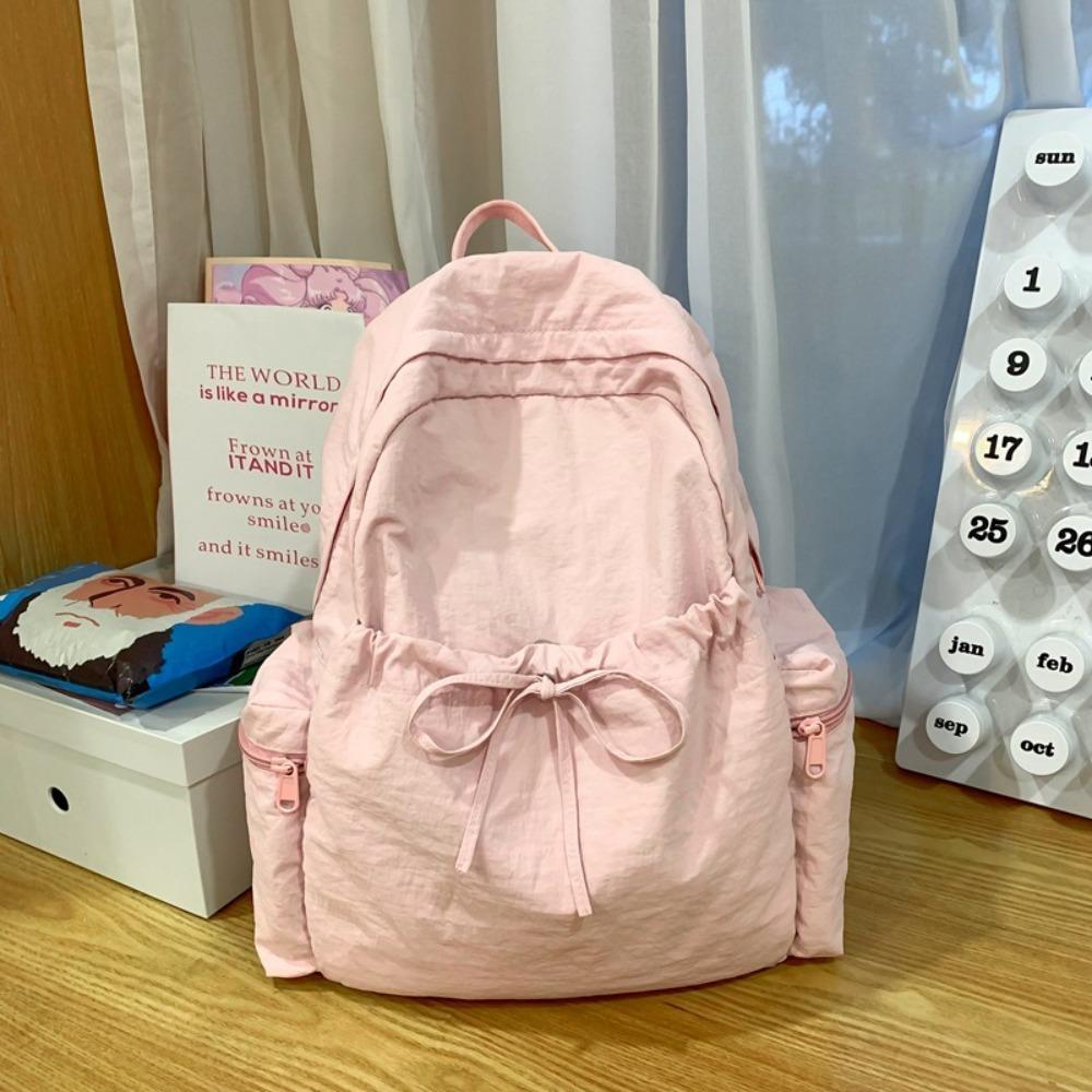 New Waterproof Children s School Backpack Large Capacity Nylon Primary School Backpack Lightweight Book Bags Learning Supplies розовый
