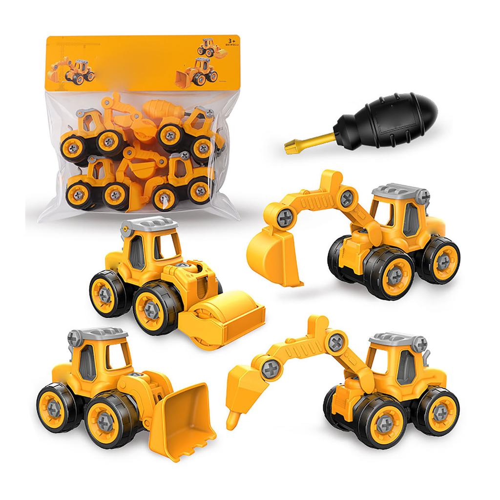 Sady stavebních vozidel pro batolata Simulace Obsahují 4 vozidla Puzzle Dětské odnímatelné autíčko