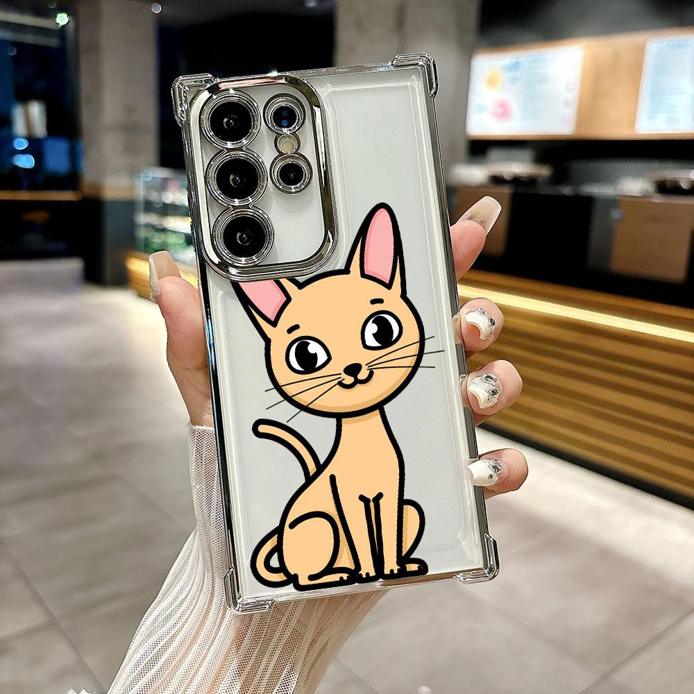 

Funda For Samsung S26Ultra Phone Case Cartoon Cat Cute For Galaxy S25 FE S26 S24 S23 S22 S21 Ultra S20 Plus S25FE 5G Clear Cover Galaxy S20 FE