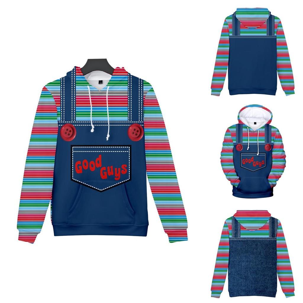Farbenfroh gestaltete Sweatshirt-Hoodies mit 3D-Druck von Good Guys Chucky für Damen und Herren