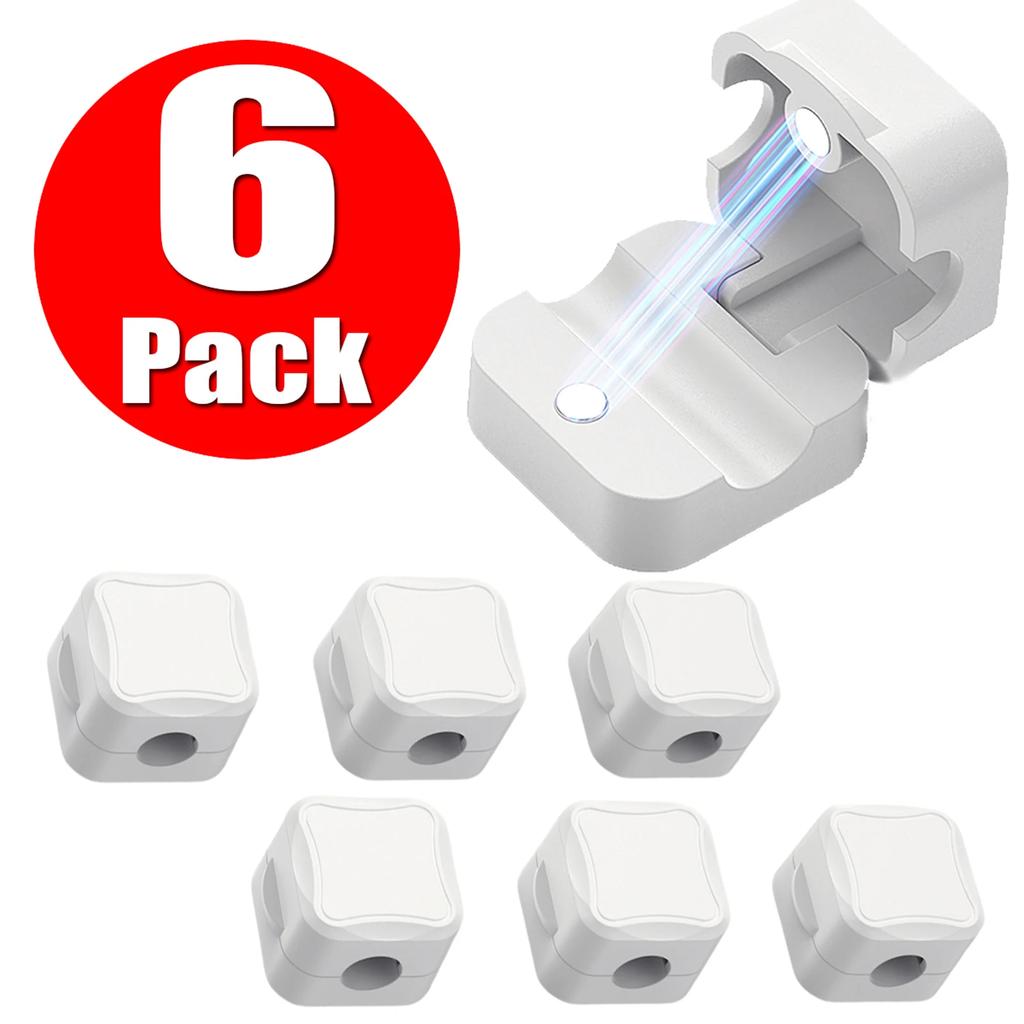 3/6/12 Pcs Magnetic Cable Clip Cord Holder Adhesive Wire Holder Keeper Organizer for Home Office Car Under Desk Cable Management