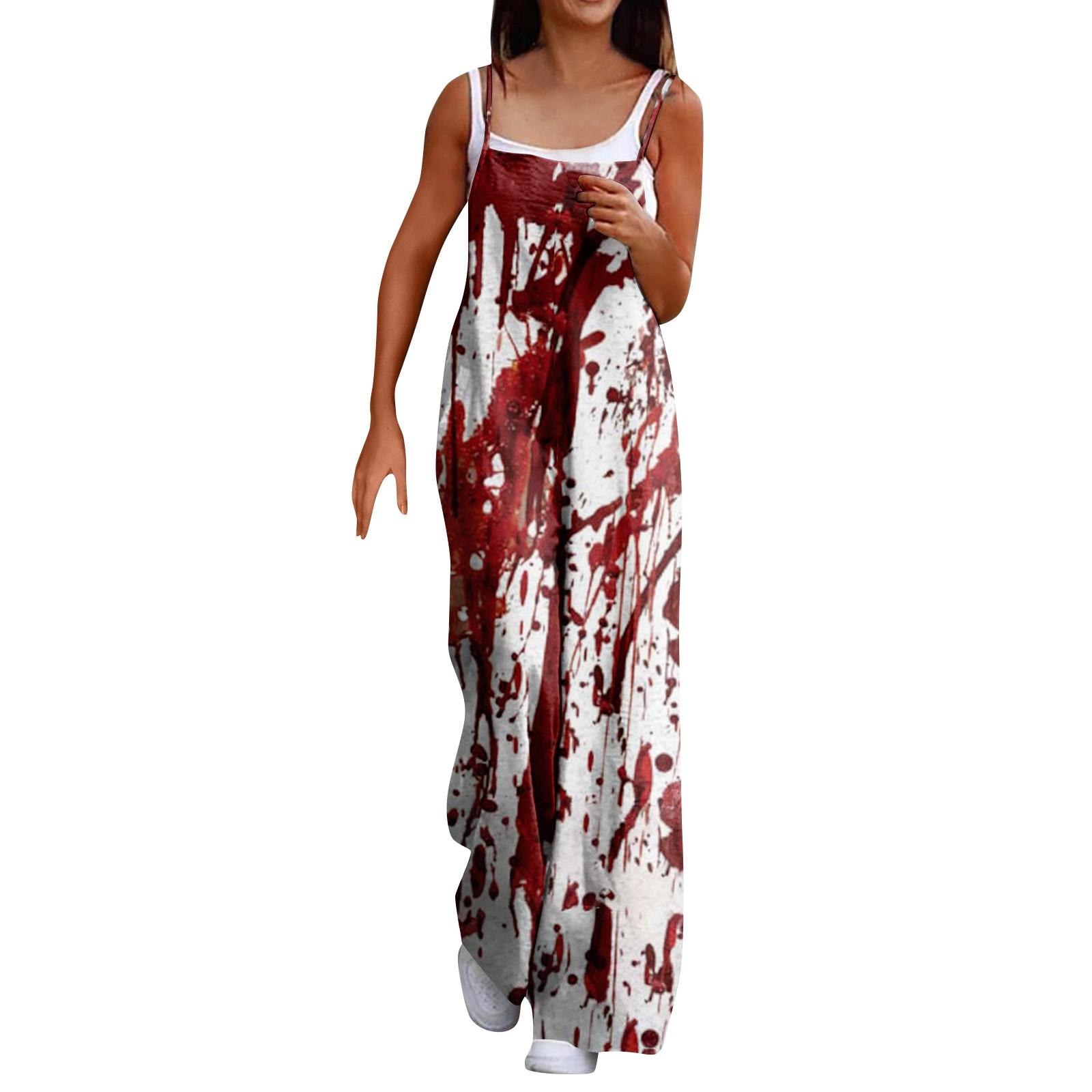 

Широкий комбинезон для женщин, повседневный свободный комбинезон без рукавов с принтом и пуговицами, длинные брюки, комбинезон с карманами XL