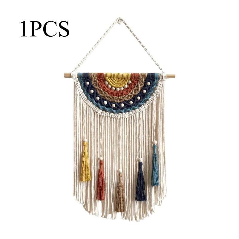 1/2pcs Colorful Cotton Rope Wall Hangings Home Decorations Bohemian Style Hand-woven Tapestries Photo Props