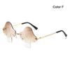 Halloween Transparent Women's Sunglasses Mushroom Shape Irregular Sun Glasses Fun Rimless Mushroom Glasses for Women Girls