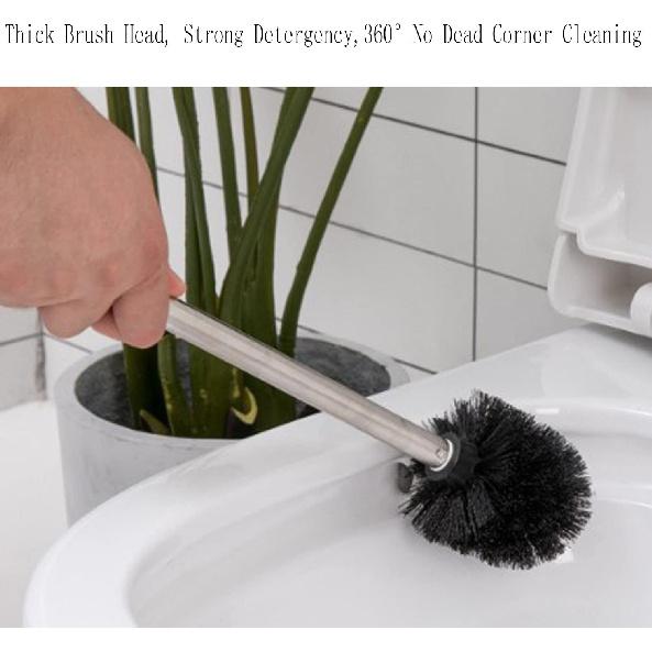 4PCS Toilet Brush Toilet Brushes Flexible Toilet Bowl Brush with Stainless Steel Handle for Bathroom Cleaning. (Black)