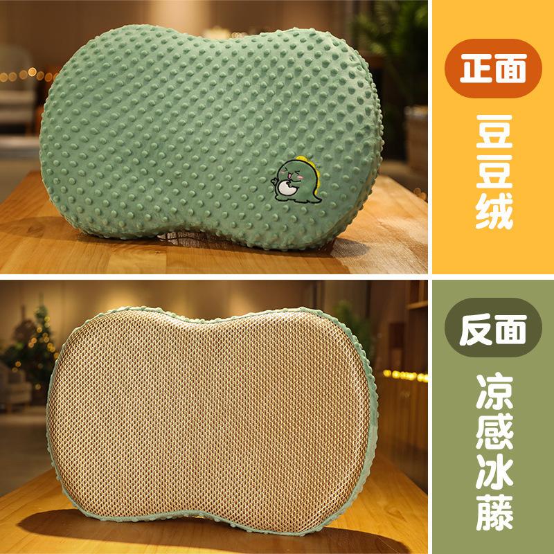 Soft Doudou Velvet Belly Pillow Memory Cotton Sleeping Decompression Pillow Bed Adult Stress Relief Assisted Sleeping Pillow Leather Shell