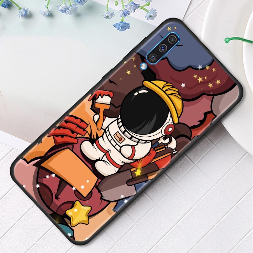 Niedliche Cartoon Stern Planet Astronaut Hülle für Samsung Galaxy A50 A70 A10 A20e A30 A40 A20s A10s A10e A80 A90 A60 A30s Handyhülle