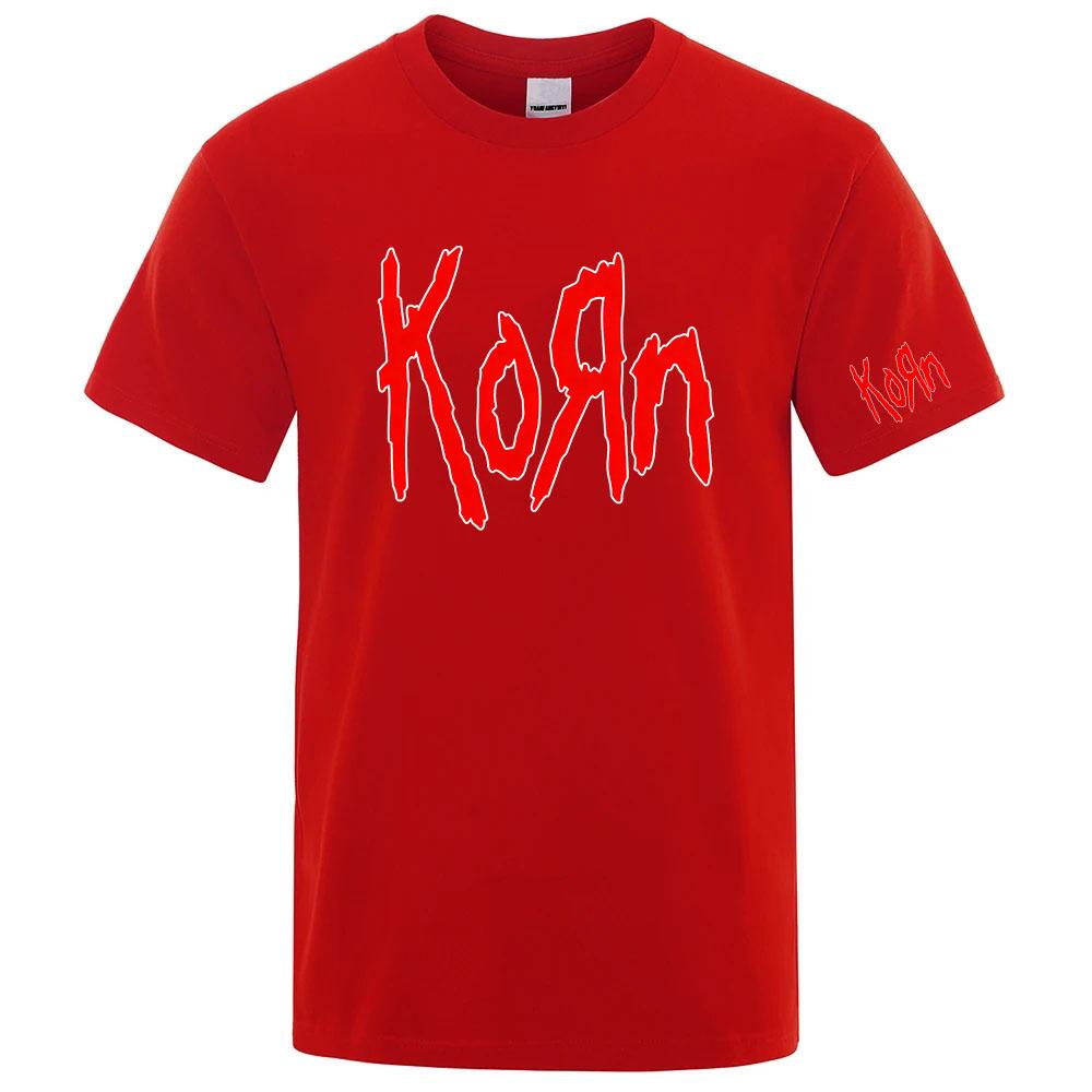 Korn Metal Rock Band Unisexs Regular Shortsleeved Shirts Are Suitable For Summer Roundneck Shirts T Shirt