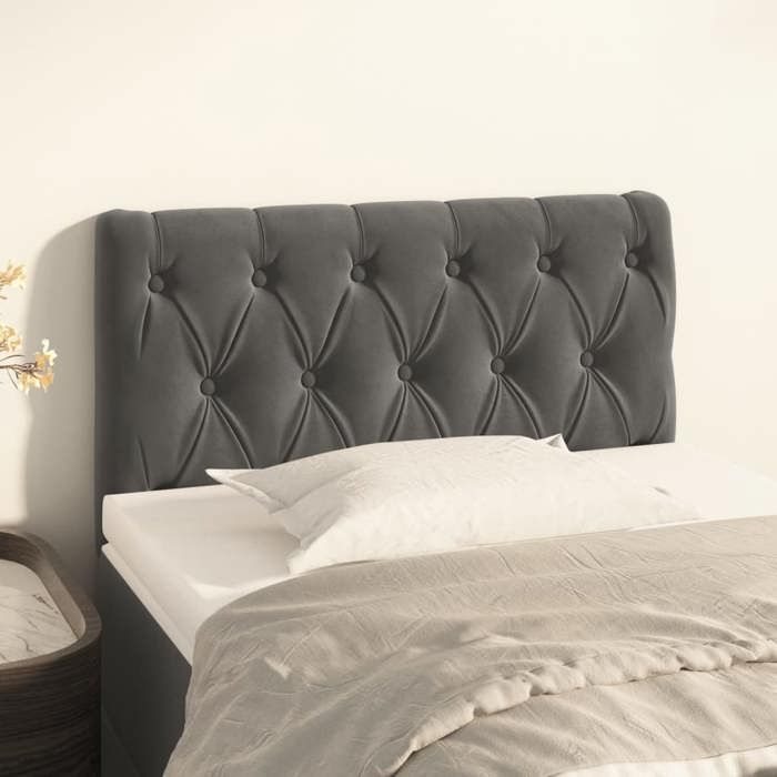 VidaXL Headboard Bedroom Furniture Single Bed Accessory Headboard Frame Interior Dark Grey 80x7x78/88 346307