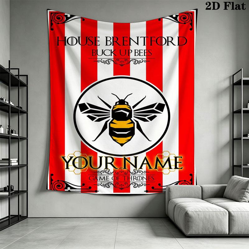 Custom Brentford Wall Hanging Printed Fabric Blanket Decorative Tapestries for Bedroom Living Room Home Decor