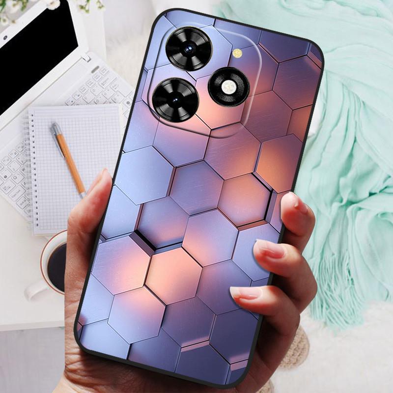 For Tecno Spark 20 Pro Case Black Silicone Bumper Wolf Lions Soft TPU Covers for Tecno Spark 20C 20 Funda Coque Spark20 KJ5