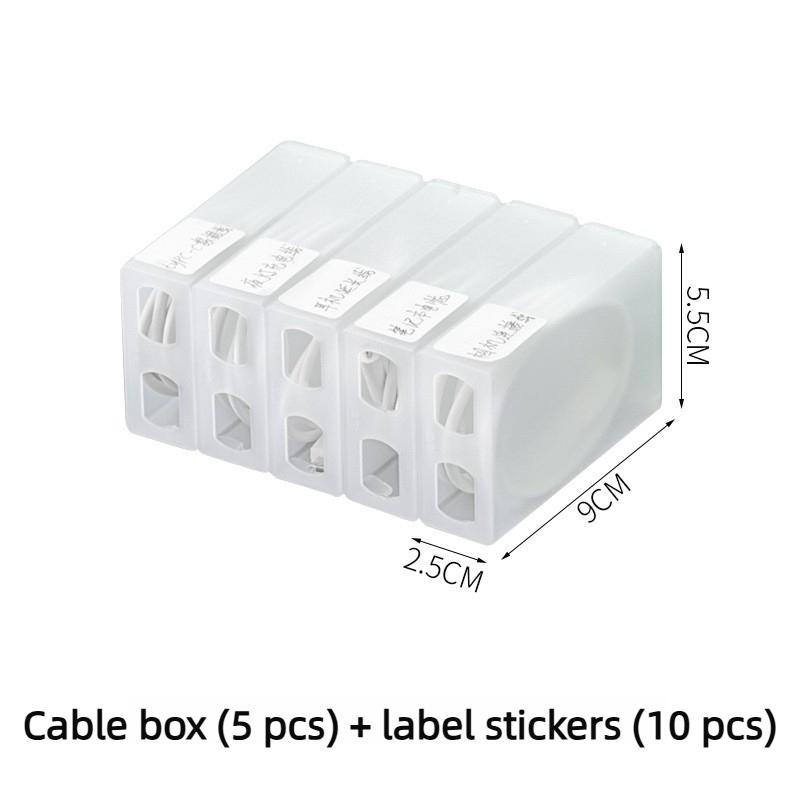 

Desk Data Cable Storage Box, Portable Organizer for Phone Chargers, USB Drives and Drawer Dividers, Office Desk Organization