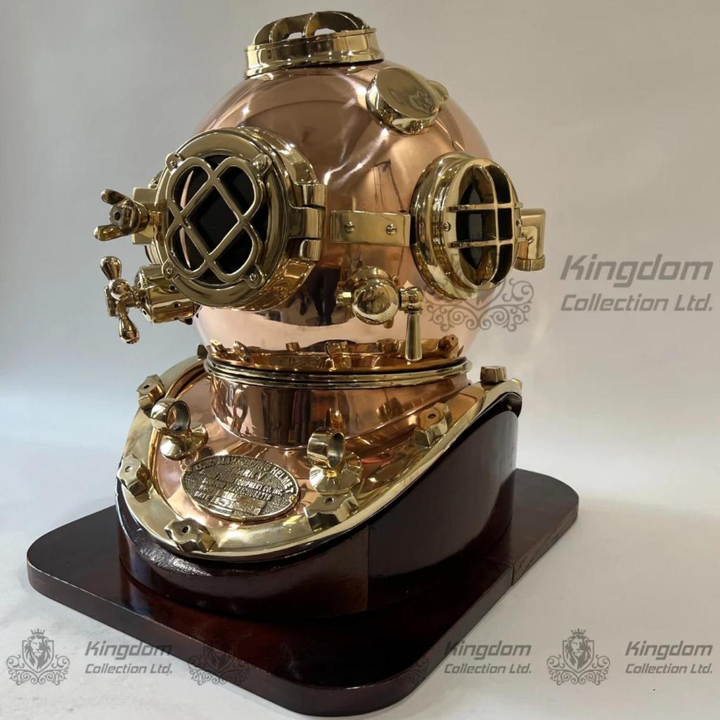 Copper Brass Diving Helmet US Navy Deep Sea Divers Helmet Nautical Collection