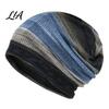 Retro Geometryczny Nadruk Bluza Damska Geometryczna Luźna Czapka, Codzienna Miękka Elastyczna Czapka Beanie Termiczna na Zimę, Ciepłe Nakrycie Głowy na Chemioterapię, Outdoor