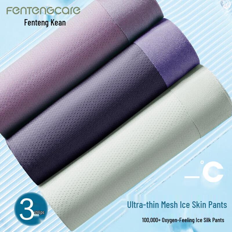 

FENTENGCARE Men s Ice Silk Antibacterial Boxer Briefs 3-Pack XL